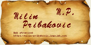 Milin Pribaković vizit kartica